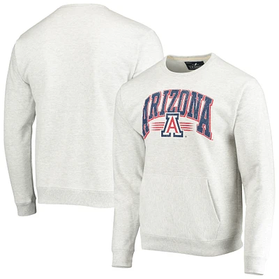 Men's League Collegiate Wear Heathered Gray Arizona Wildcats Upperclassman Pocket Pullover Sweatshirt