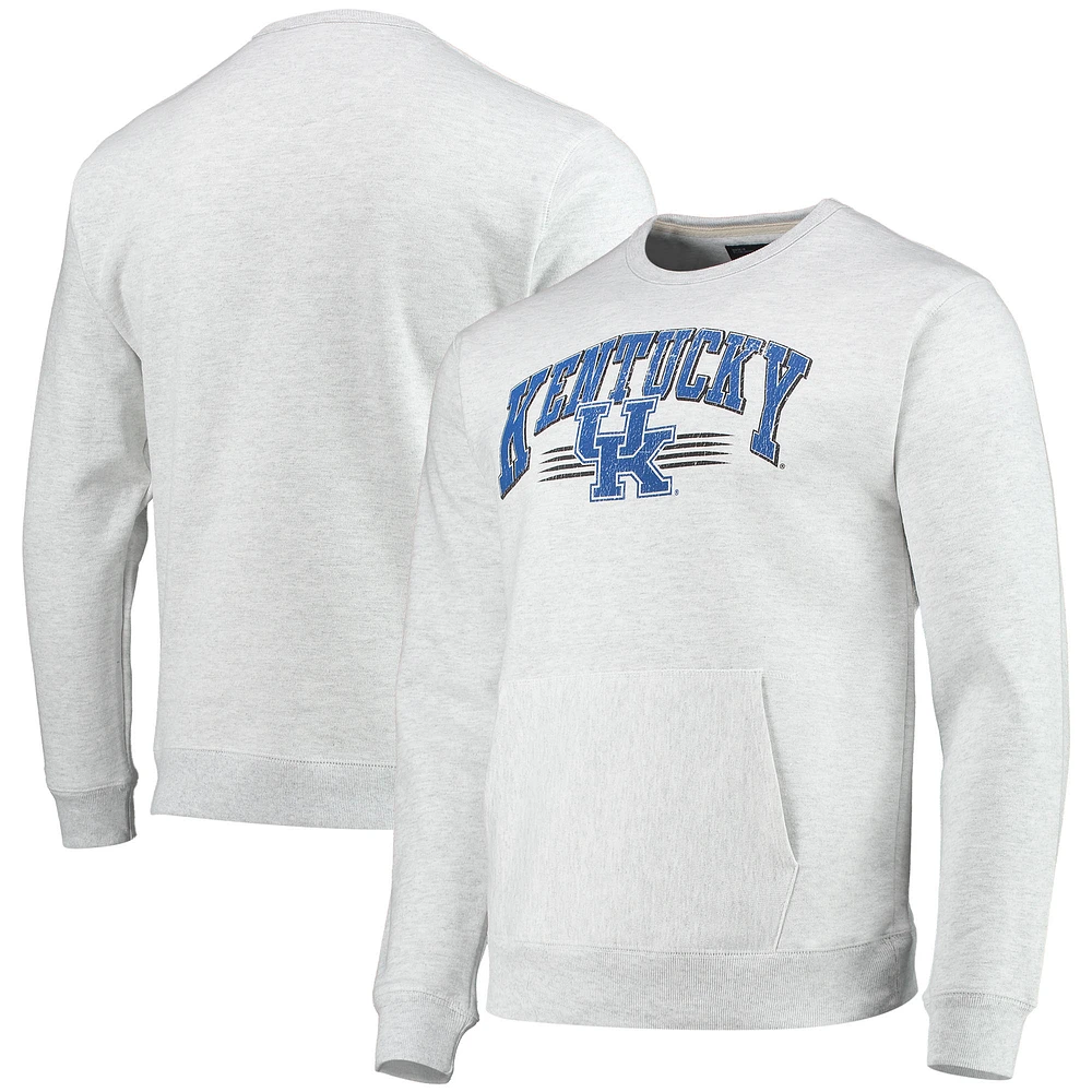 Men's League Collegiate Wear Heathered Gray Kentucky Wildcats Upperclassman Pocket Pullover Sweatshirt