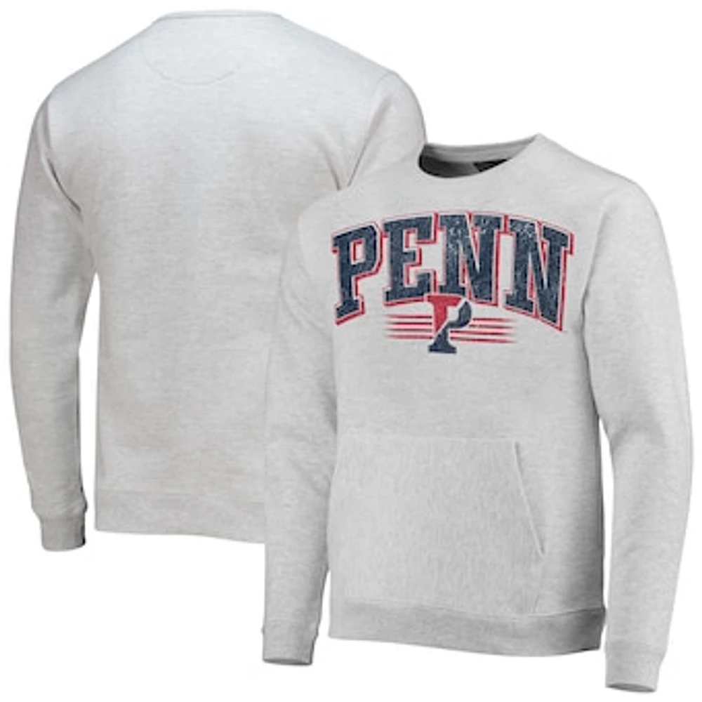 Men's League Collegiate Wear Heathered Gray Pennsylvania Quakers Upperclassman Pocket Pullover Sweatshirt