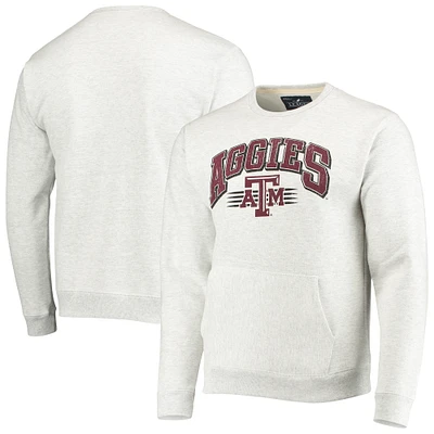 Men's League Collegiate Wear Heathered Gray Texas A&M Aggies Upperclassman Pocket Pullover Sweatshirt