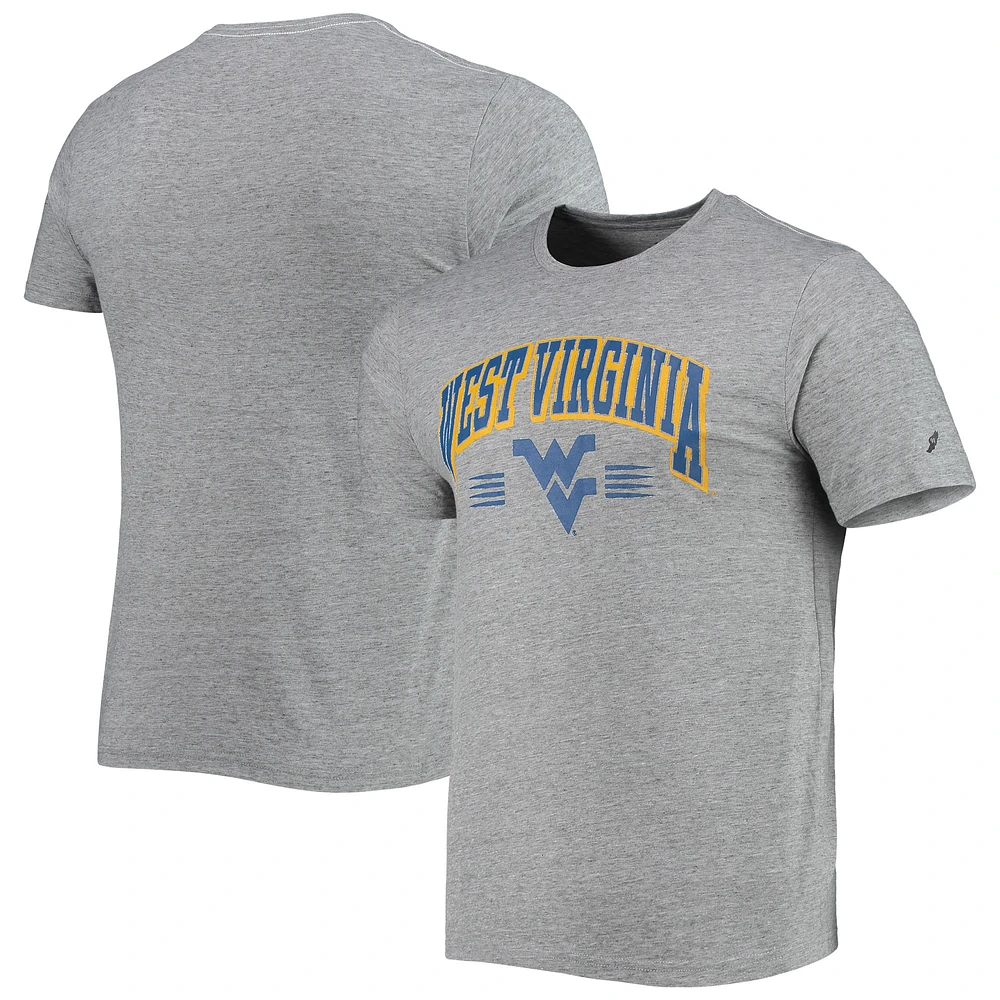 Men's League Collegiate Wear Heathered Gray West Virginia Mountaineers Upperclassman Reclaim Recycled Jersey T-Shirt