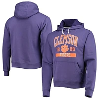 Men's League Collegiate Wear Purple Clemson Tigers Volume Up Essential Fleece Pullover Hoodie