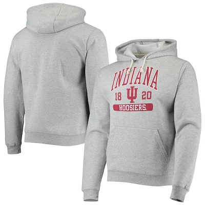 Men's League Collegiate Wear Heathered Gray Indiana Hoosiers Volume Up Essential Fleece Pullover Hoodie