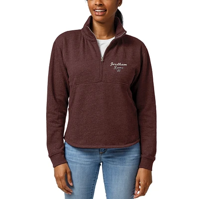 Women's League Collegiate Wear Heathered Maroon Fordham Rams Victory Springs Half-Zip Pullover Jacket