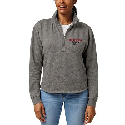 Women's League Collegiate Wear Heathered Gray Northeastern Huskies Victory Springs Half-Zip Pullover Jacket