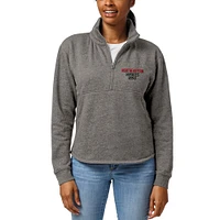 Women's League Collegiate Wear Heathered Gray Northeastern Huskies Victory Springs Half-Zip Pullover Jacket