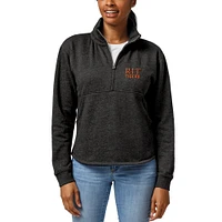 Women's League Collegiate Wear Heathered Black Rochester Institute of Technology Tigers Logo Victory Springs Half-Zip Pullover Jacket