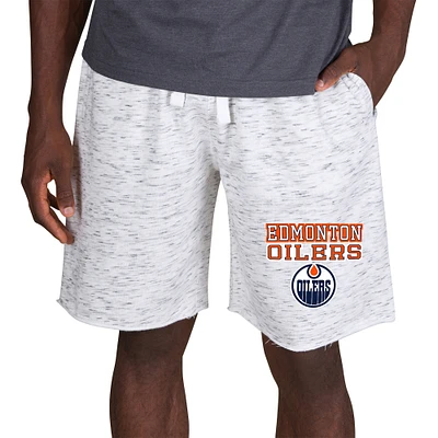 Men's Concepts Sport White/Charcoal Edmonton Oilers Alley Fleece Shorts