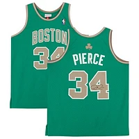 Paul Pierce Boston Celtics Autographed Green and Gold 2007-08 Mitchell & Ness Replica Jersey