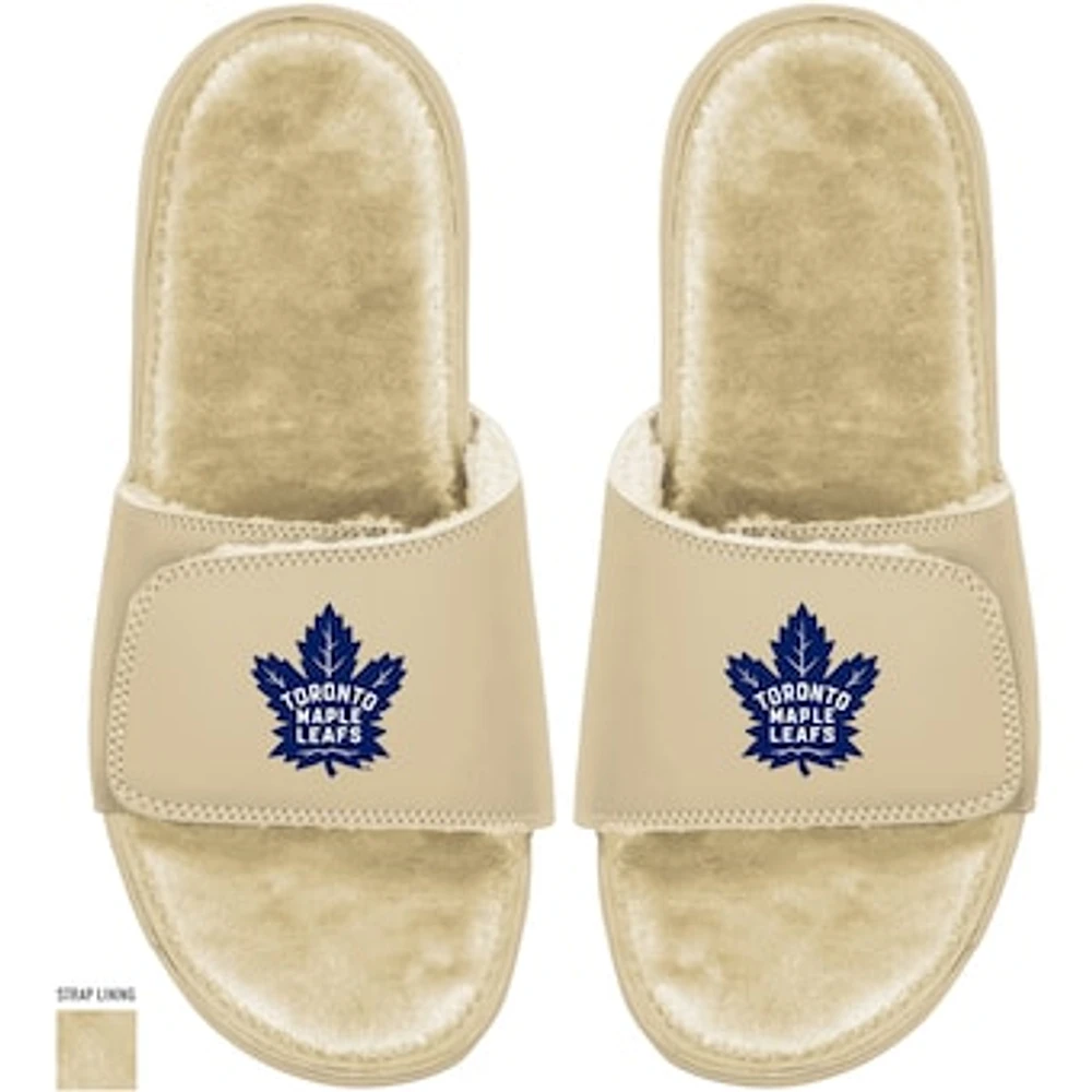 Women's ISlide Tan Toronto Maple Leafs Dune Faux Fur - Sandals