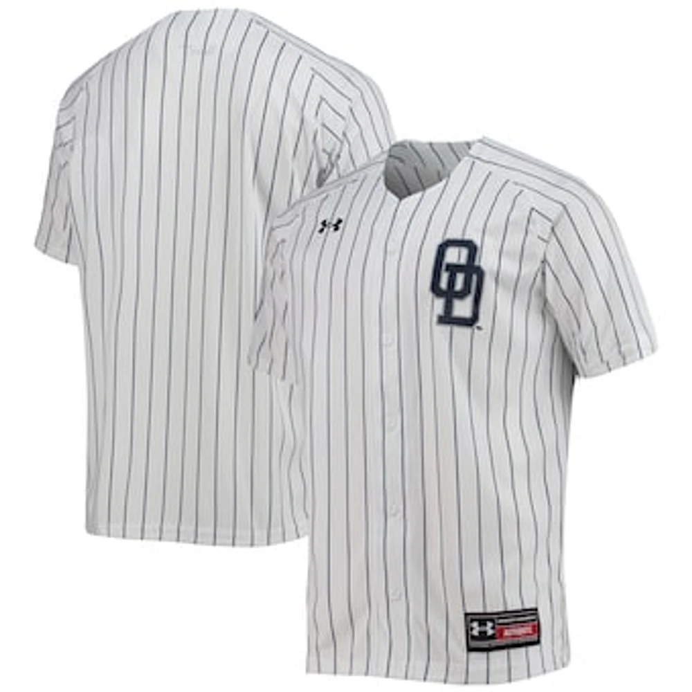 Men's Under Armour White Old Dominion Monarchs Pinstripe Replica Baseball Jersey