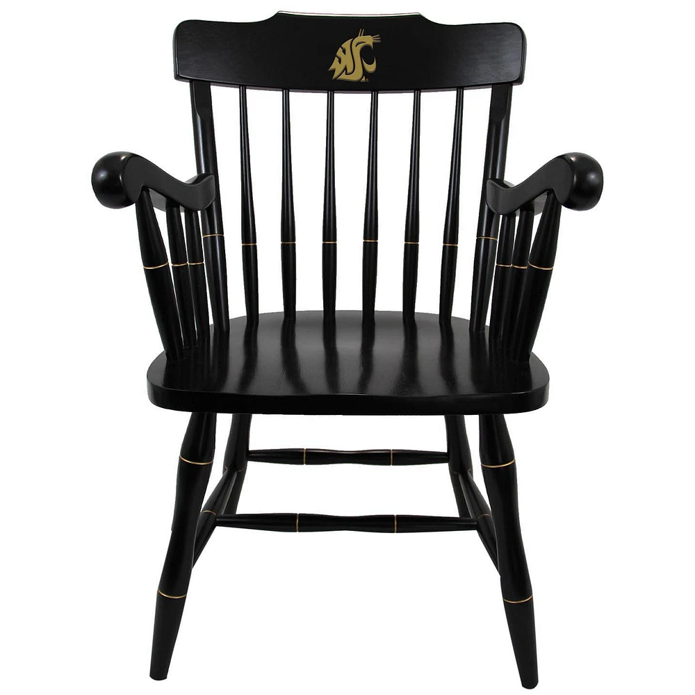 Black Washington State Cougars Primary Logo Captains Chair