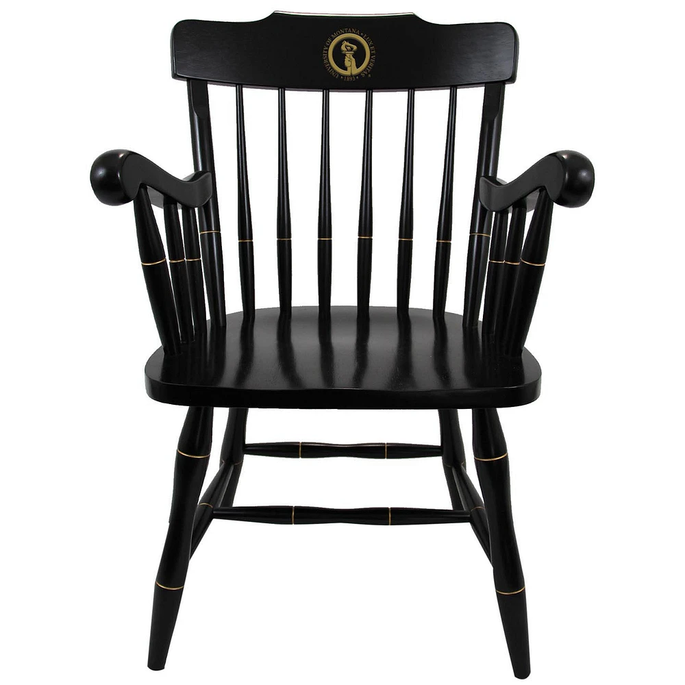 Black Montana Grizzlies Seal Logo Captains Chair