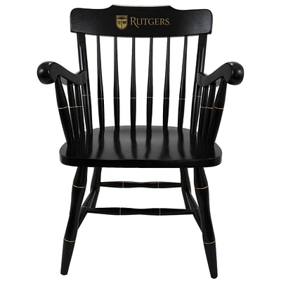 Black Rutgers Scarlet Knights Crest Logo Captains Chair