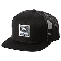 Youth RVCA Black VA Logo All the Way Trucker - Snapback Hat