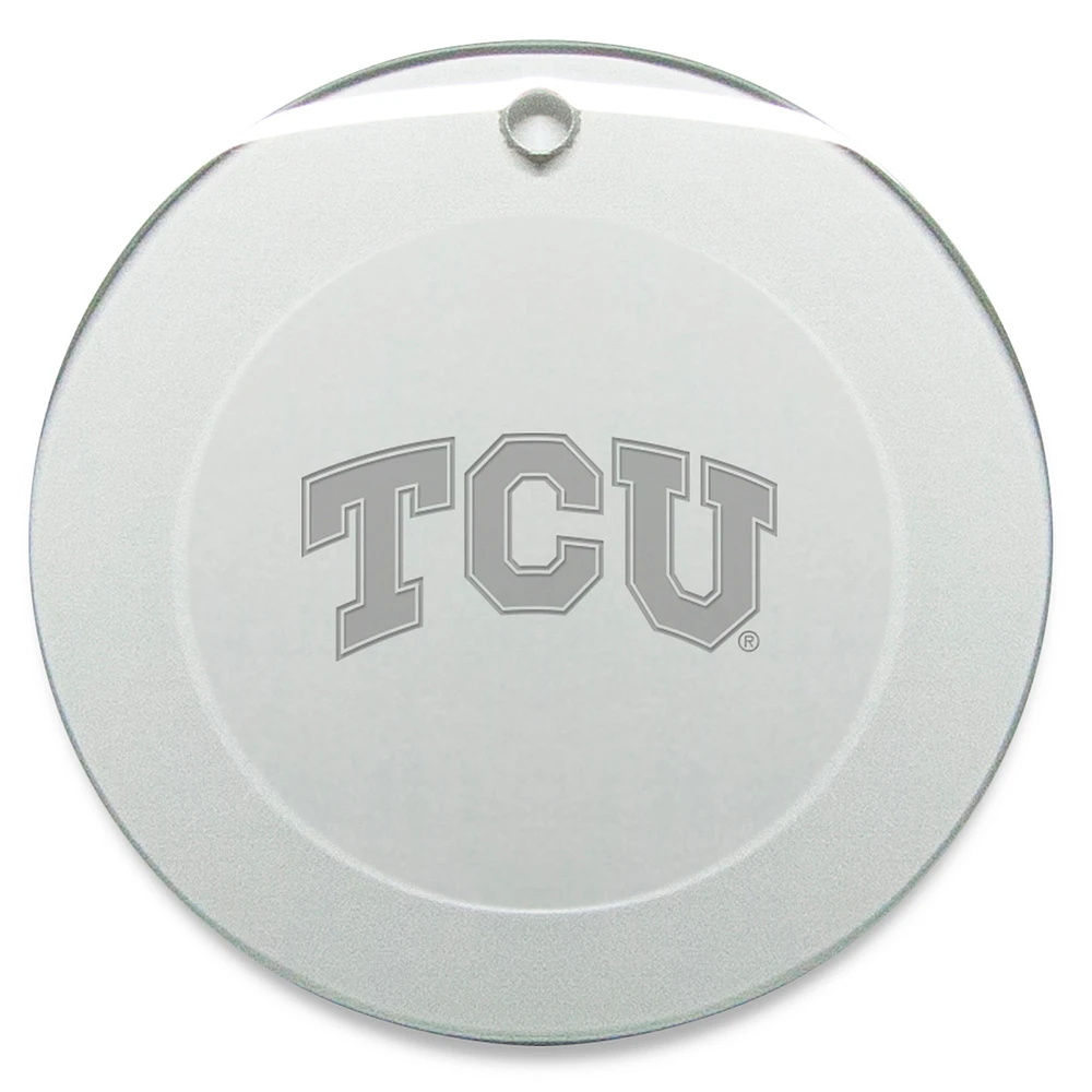 TCU Horned Frogs 3'' Glass Round Ornament