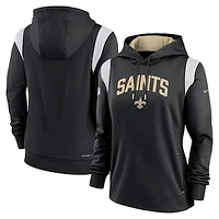 Women's Nike Black New Orleans Saints Sideline Stack Performance Pullover Hoodie