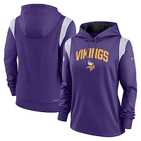 Women's Nike Purple Minnesota Vikings Sideline Stack Performance Pullover Hoodie