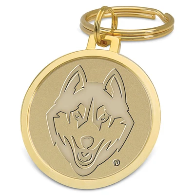 Gold UConn Huskies Team Logo Split-Wire Key Ring