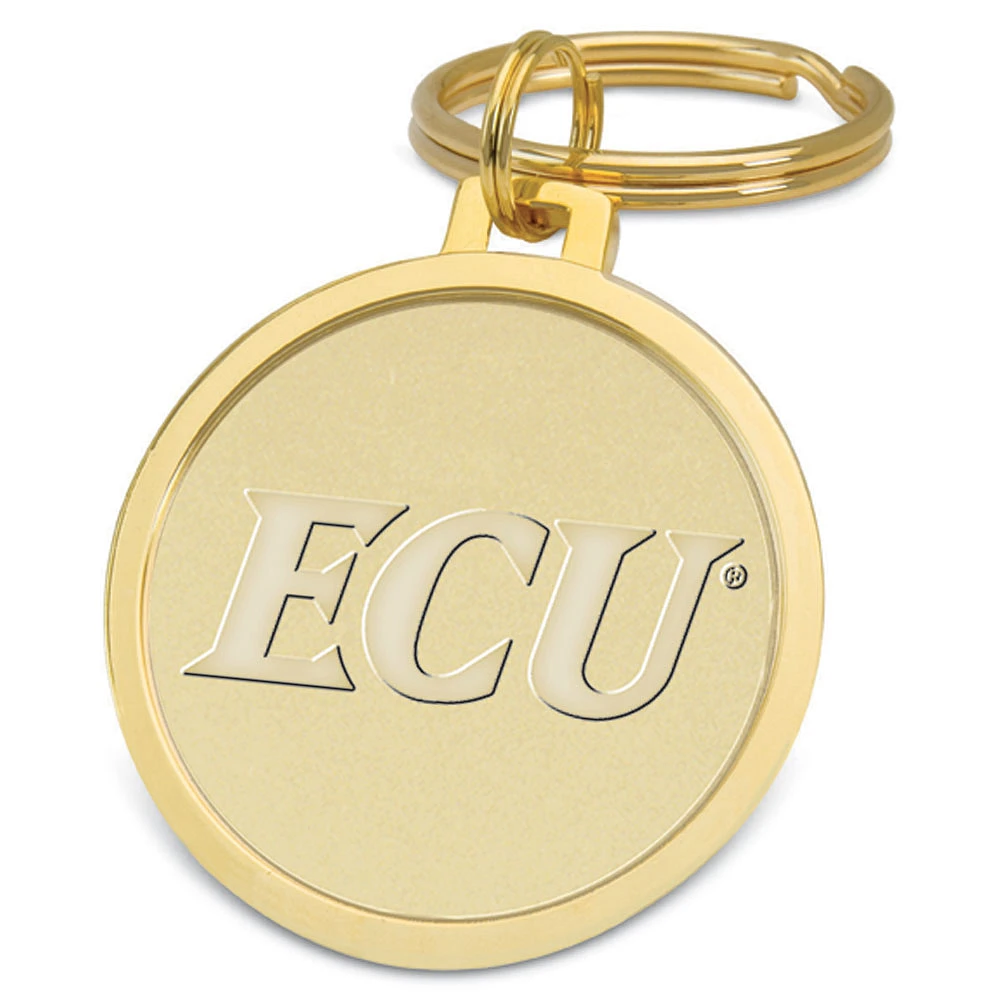 Gold ECU Pirates Team Logo Split-Wire Key Ring