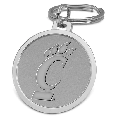 Silver Cincinnati Bearcats Team Logo Split-Wire Key Ring