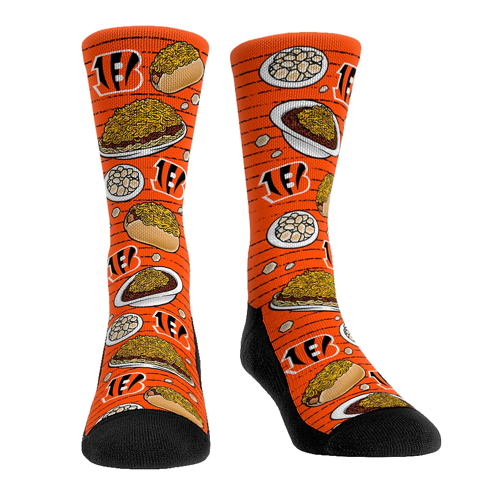 Men's Rock Em Socks Cincinnati Bengals Localized Food Crew Socks