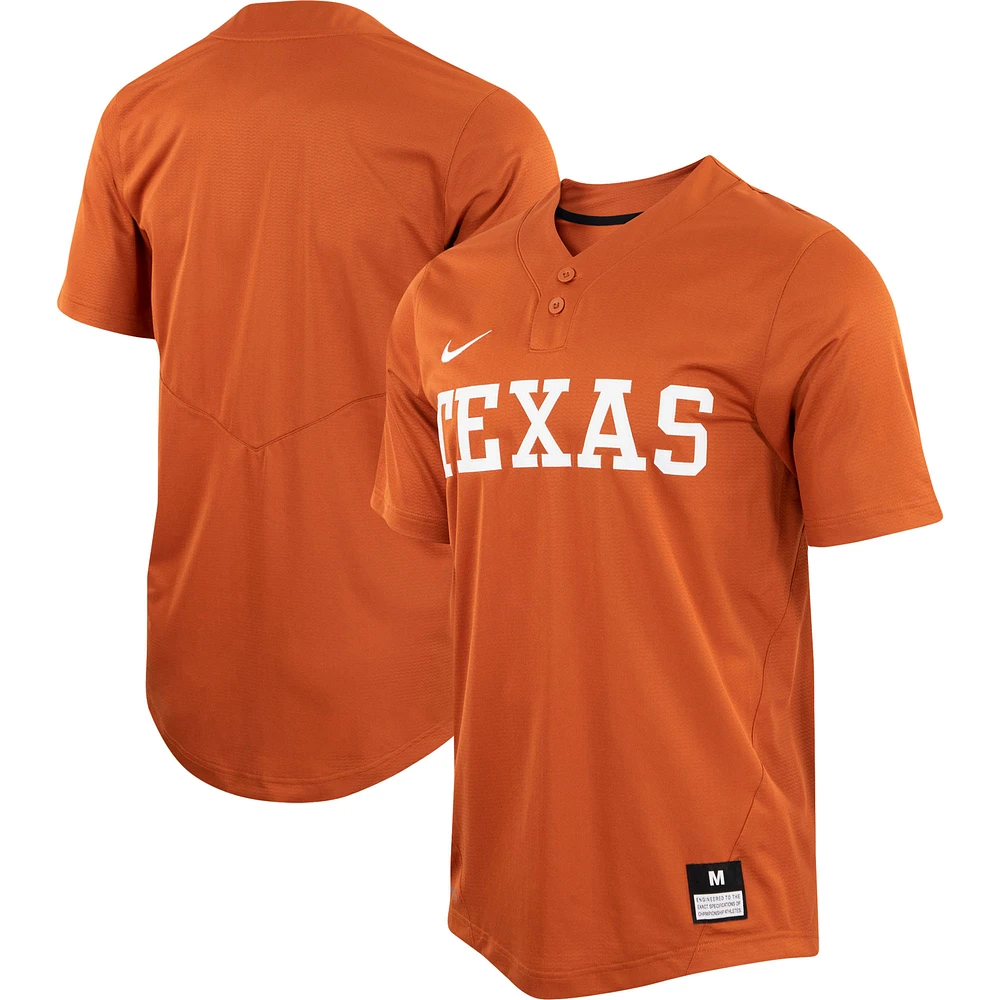 Unisex Nike Texas Orange Longhorns Two-Button Replica Softball Jersey