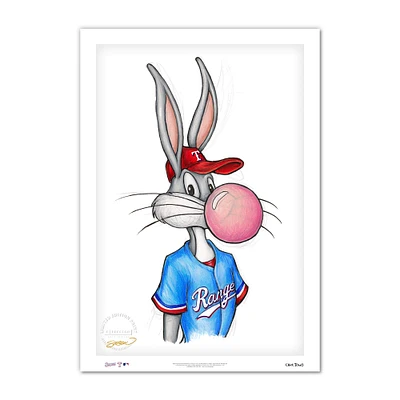 Bugs Bunny Texas Rangers 14'' x 20'' Looney Tunes Fine Art Print