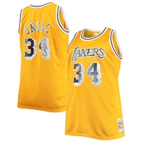 Men's Mitchell & Ness Shaquille O'Neal Gold Los Angeles Lakers Big Tall 1996-97 NBA 75th Anniversary Diamond Swingman Jersey