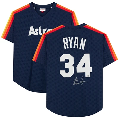 Nolan Ryan Houston Astros Autographed Navy Mitchell & Ness Authentic Jersey