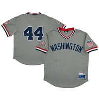 Men's Rings & Crwns #44 Gray Washington Black Senators Mesh Replica V-Neck Jersey