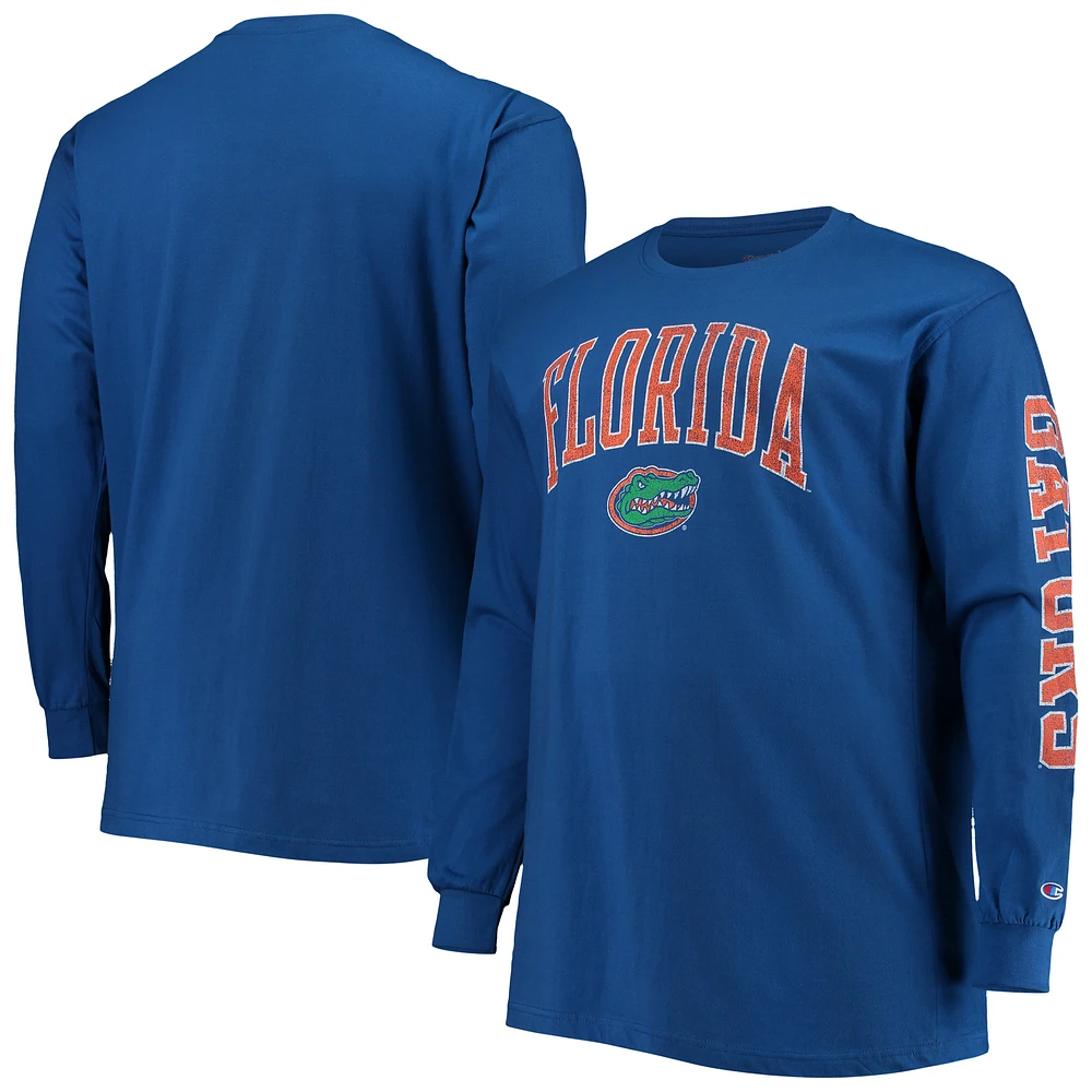 Men's Champion Royal Florida Gators Big & Tall 2-Hit Long Sleeve T-Shirt