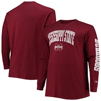 Men's Champion Maroon Mississippi State Bulldogs Big & Tall 2-Hit Long Sleeve T-Shirt