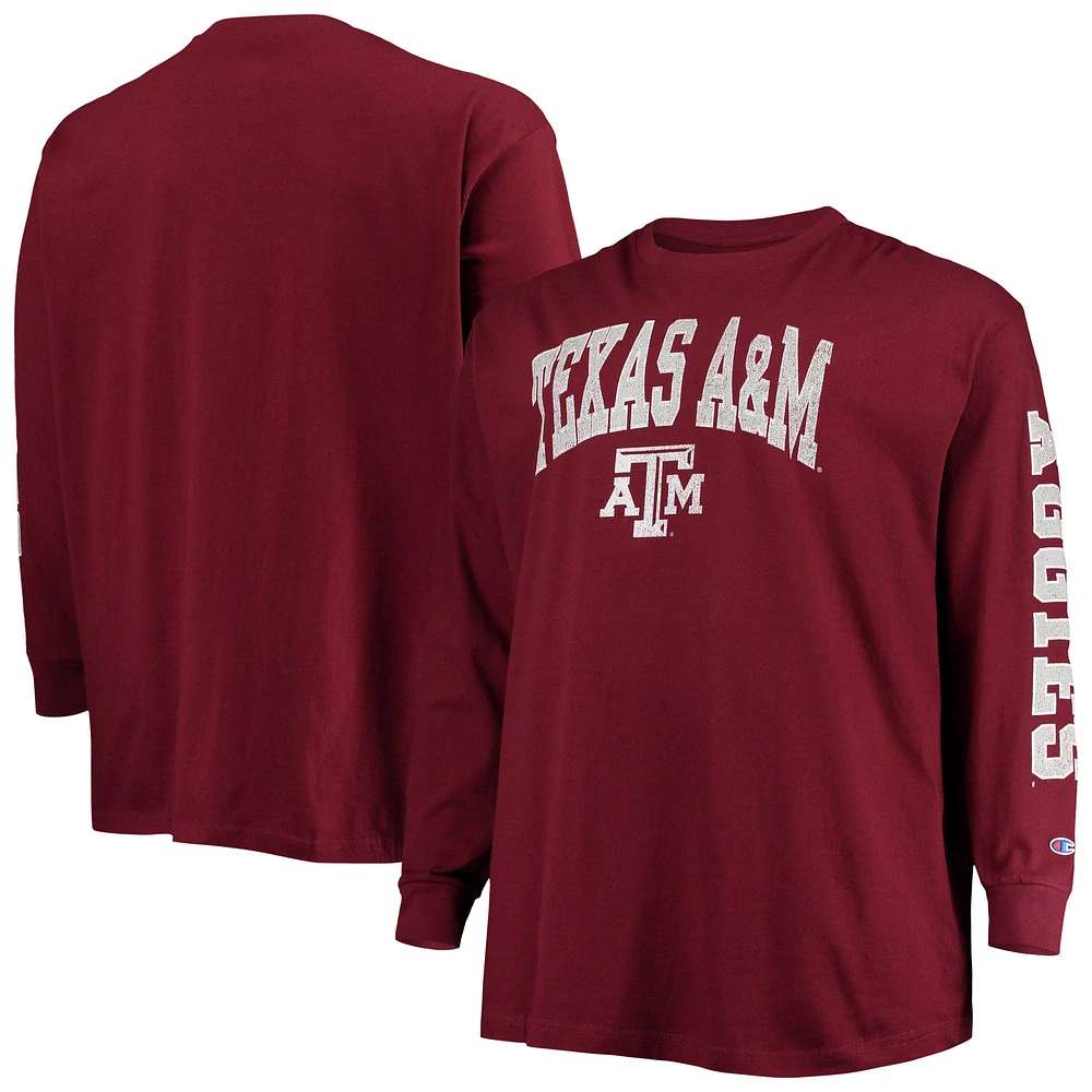 Men's Champion Maroon Texas A&M Aggies Big & Tall 2-Hit Long Sleeve T-Shirt