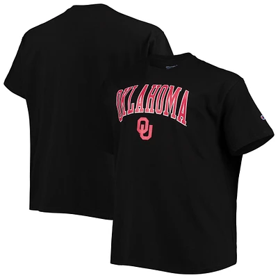 Men's Champion Black Oklahoma Sooners Big & Tall Arch Over Wordmark T-Shirt