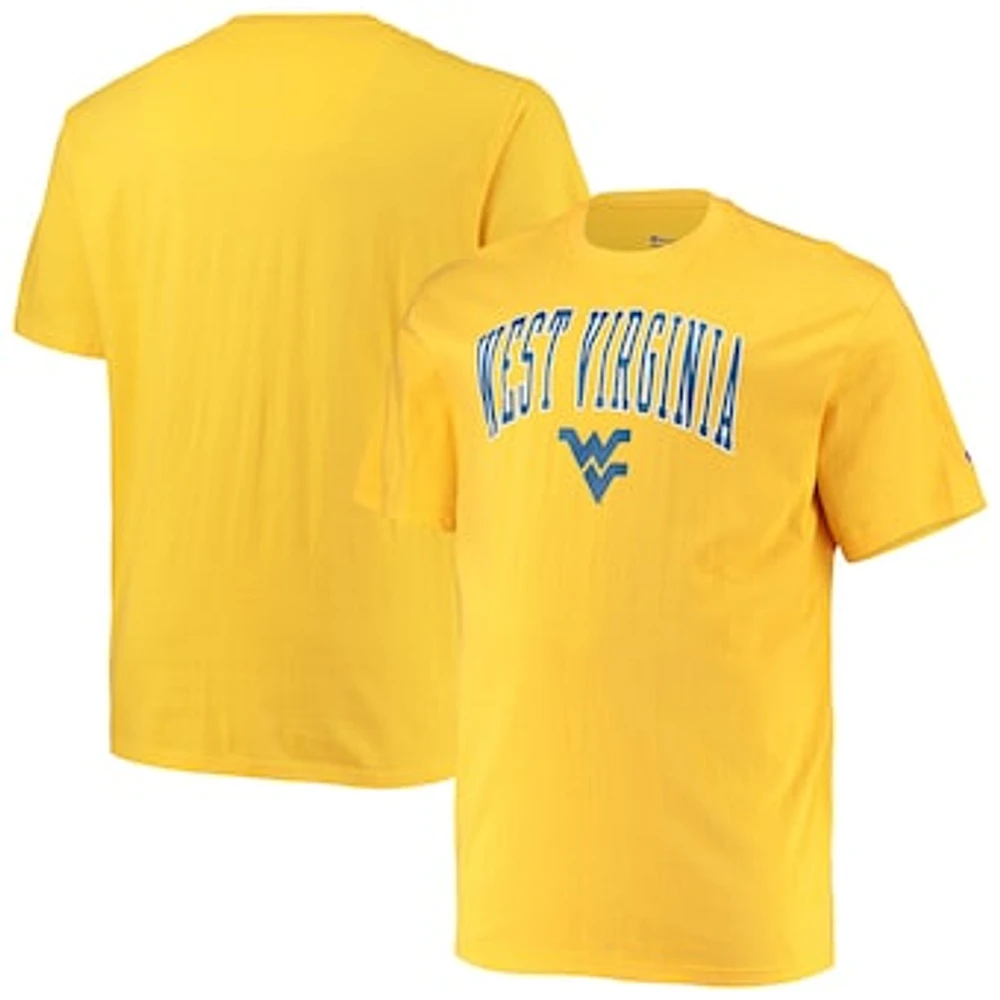 Men's Champion Gold West Virginia Mountaineers Big & Tall Arch Over Wordmark T-Shirt