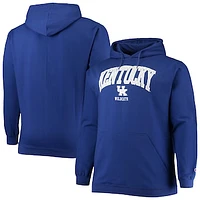 Men's Champion Royal Kentucky Wildcats Big & Tall Arch Over Logo Powerblend Pullover Hoodie