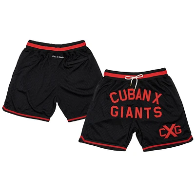 Men's Rings & Crwns Black Cuban Giants Replica Mesh Shorts