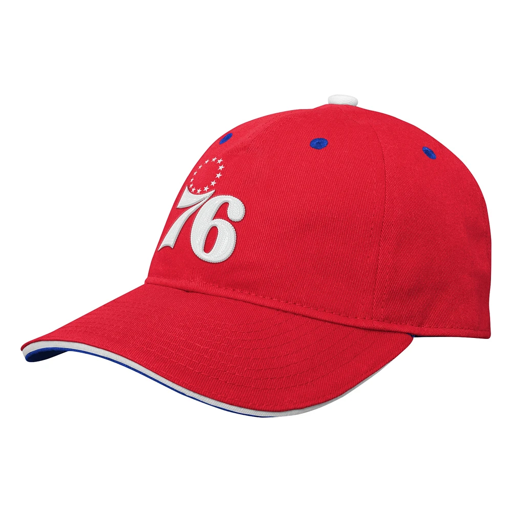 Youth Red Philadelphia 76ers Fashion Logo Slouch - Adjustable Hat