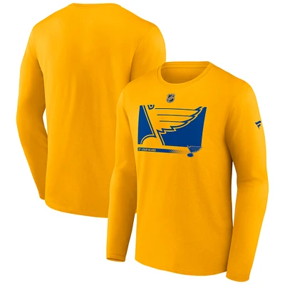 Men's Gold St. Louis Blues Authentic Pro Core Collection Secondary Long Sleeve T-Shirt