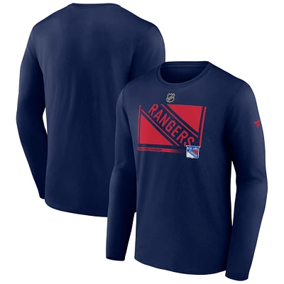 Men's Navy New York Rangers Authentic Pro Core Collection Secondary Long Sleeve T-Shirt