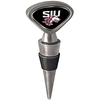 Silver Southern Illinois Salukis Wine Stopper