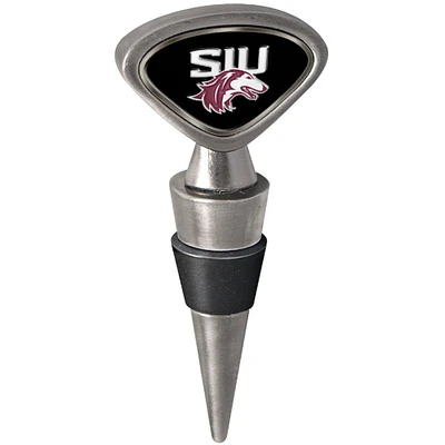 Silver Southern Illinois Salukis Wine Stopper