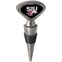 Silver Southern Illinois Salukis Wine Stopper