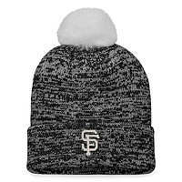 Women's Fanatics Black/White San Francisco Giants Iconic Cuffed Knit Hat with Pom