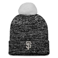 Women's Fanatics Black/White San Francisco Giants Iconic Cuffed Knit Hat with Pom