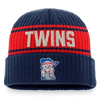 Men's Fanatics Navy/Red Minnesota Twins True Classic Retro Cuffed Knit Hat