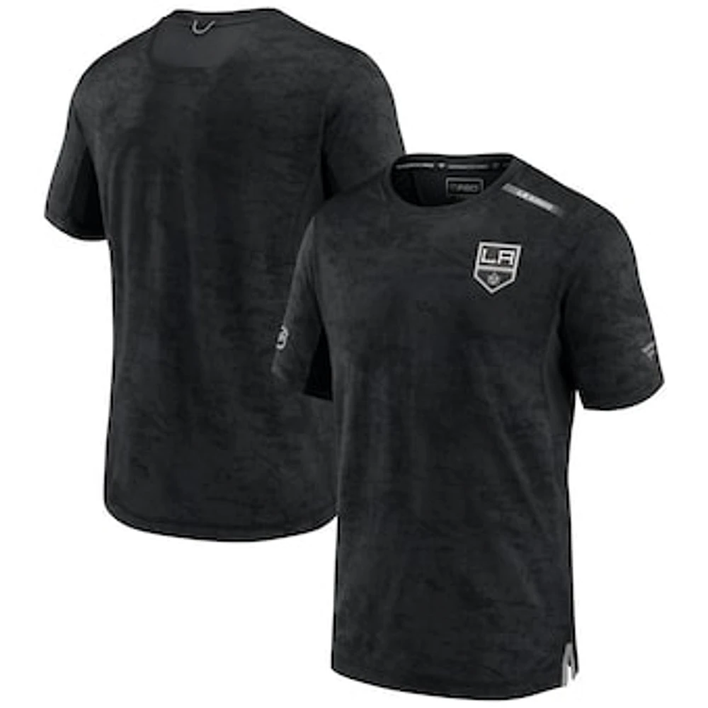 Men's Black Los Angeles Kings Authentic Pro Rink Premium Camo T-Shirt