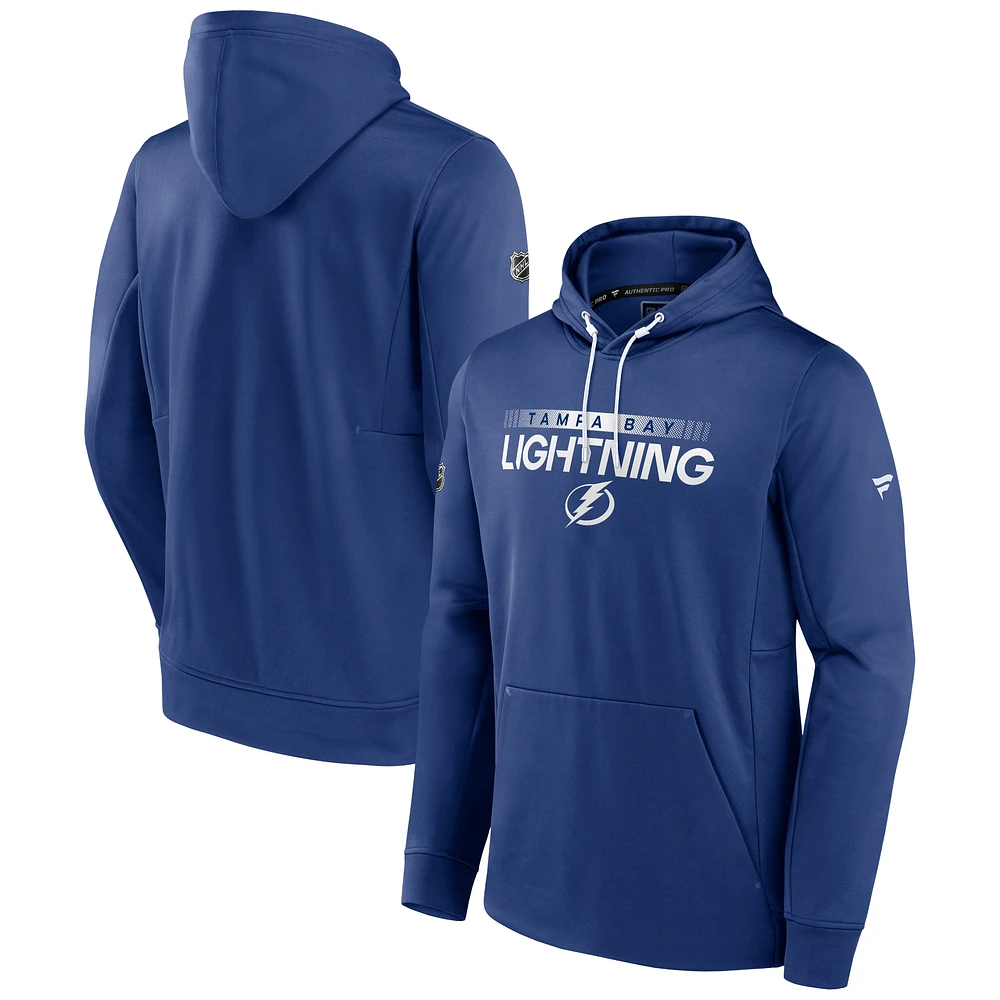 Men's Blue Tampa Bay Lightning Authentic Pro Rink Pullover Hoodie