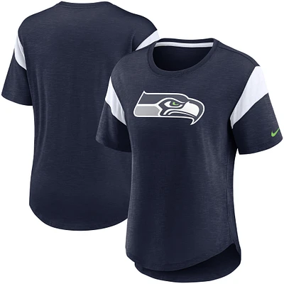 Women's Nike Heather College Navy Seattle Seahawks Primary Logo Fashion Top